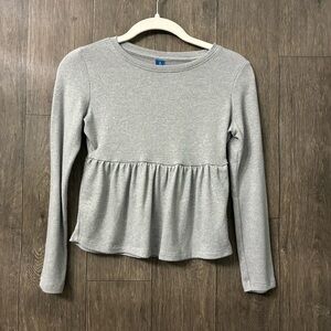 Old Navy Girls Gray Peplum Long Sleeve Top | Size M (8)
